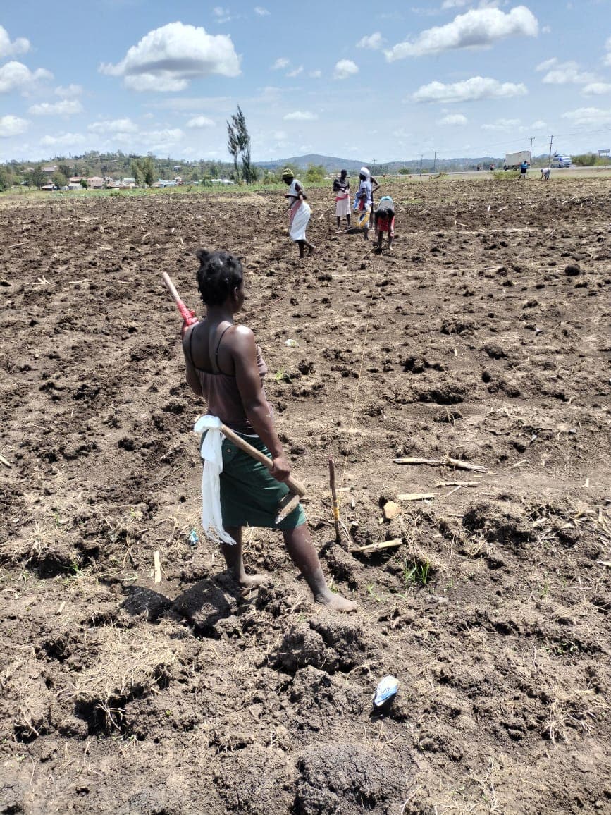 Students learning computer skills in rural Kenya