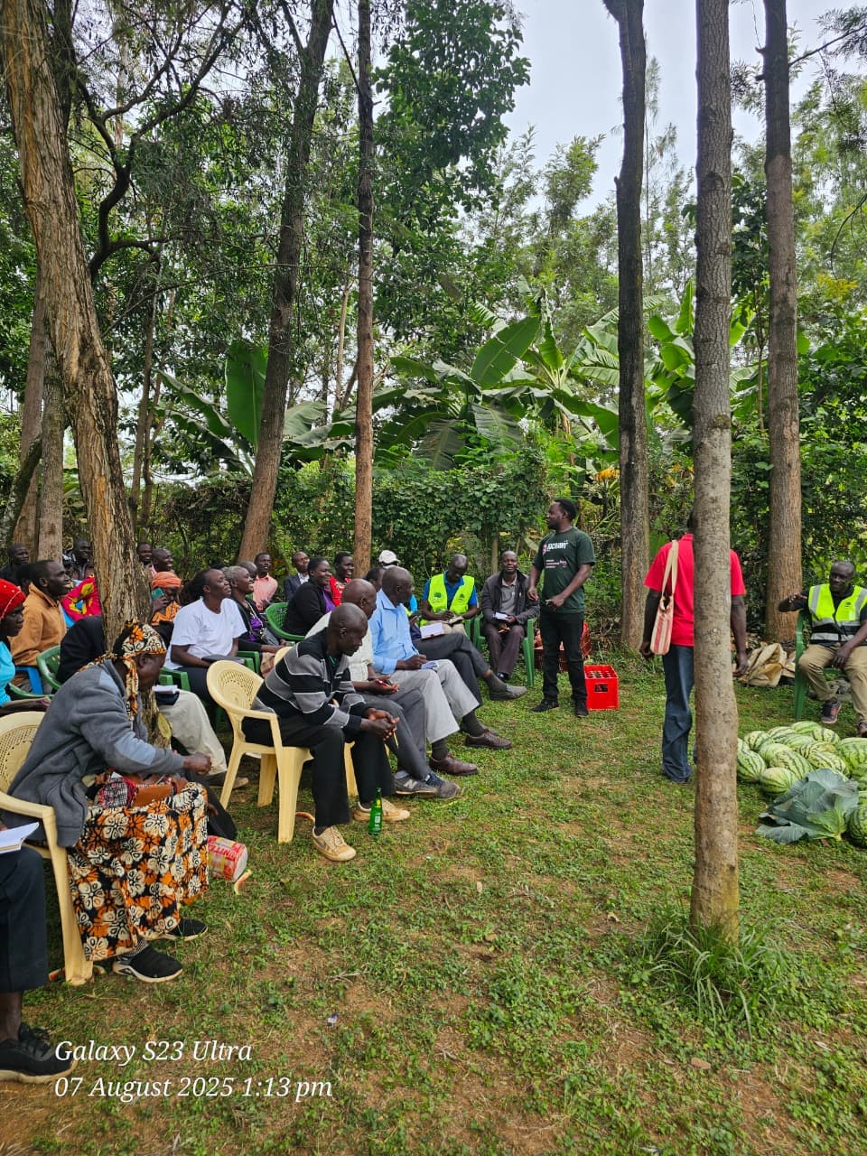 Large group of farmers attending comprehensive training program